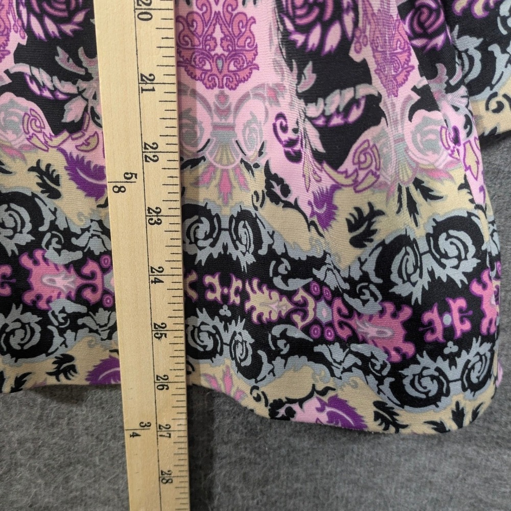 Joan Rivers Boho Coquette Pink Paisley Top Clasp 3/4 Sleeve Cardigan Size 1X - Picture 5 of 8